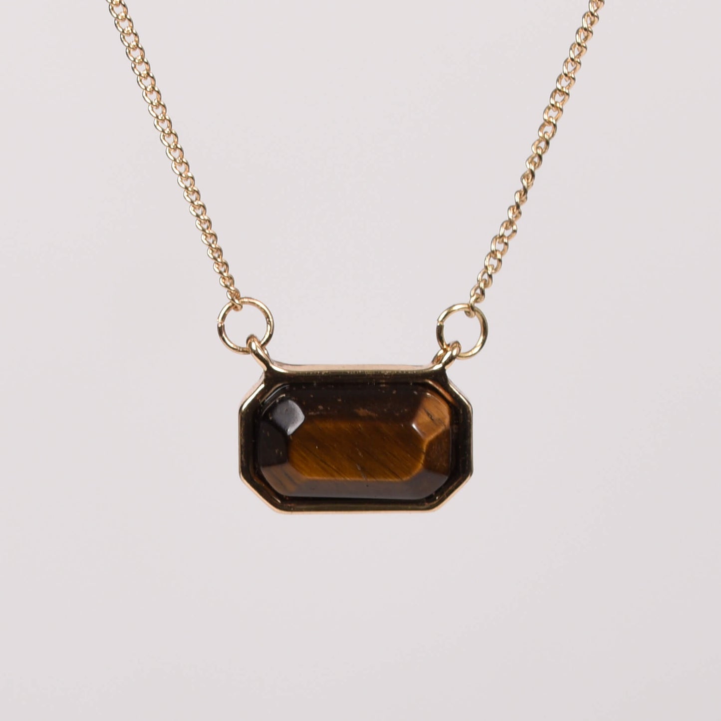 Etheric Aura Crystal Stone Octagon Pendant Necklace