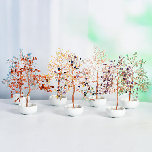 White Bowl Base Crystal Tree｜Fortune Tree｜Feng Shui Tree