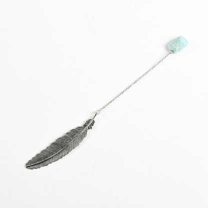 Crystal Pendant Feather Bookmark/Page Marker