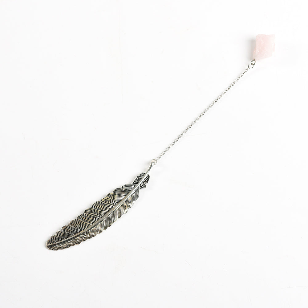 Crystal Pendant Feather Bookmark/Page Marker