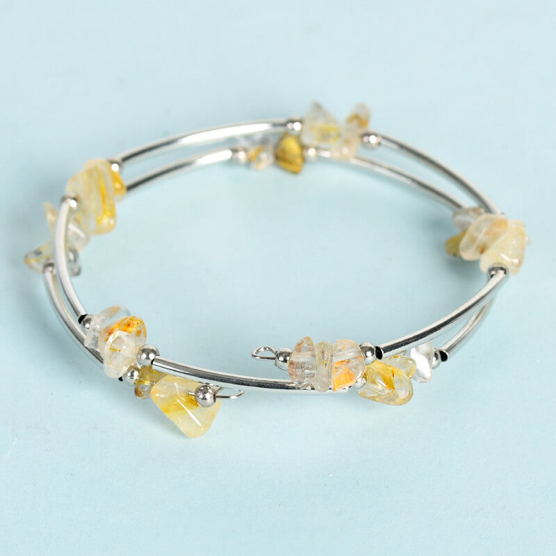 Etheric Aura Dual-Layer Natural Crystal Chip Stone Bracelet