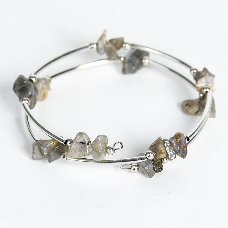 Etheric Aura Dual-Layer Natural Crystal Chip Stone Bracelet